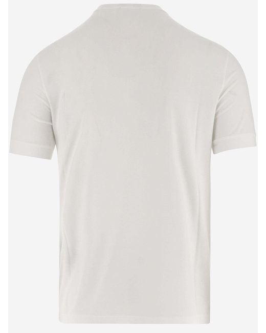 Giorgio Armani White Stretch Viscose T-Shirt With Logo for men