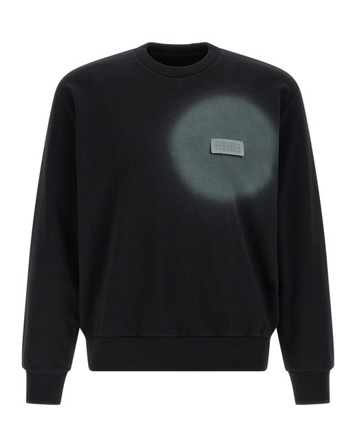 MM6 by Maison Margiela Black Numeric Signature Mm6 Spray Sweatshirt Cotton for men