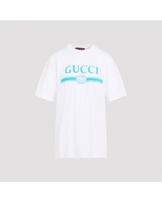 Gucci White Logo Printed T-Shirt