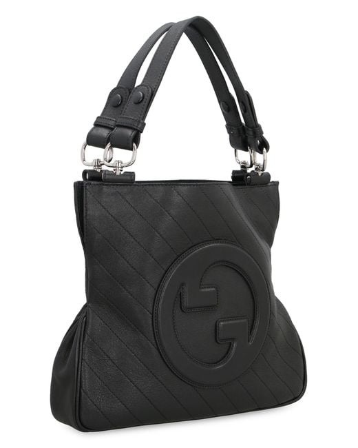 Gucci Black Blondie Leather Tote Lamb Bags