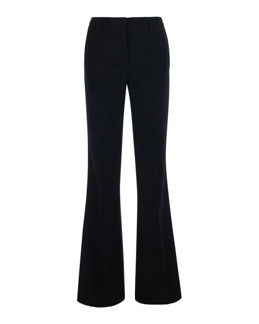 Le Plain Blue Flare Pants Tech Fabric Trousers