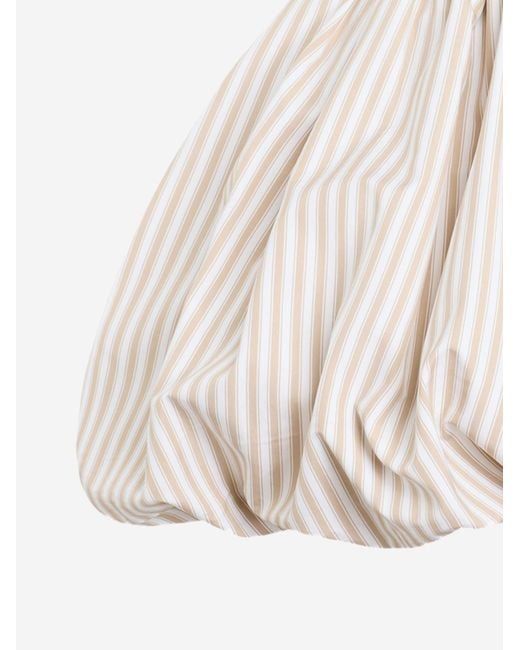 Patou Natural Skirt With Striped Pattern Cotton