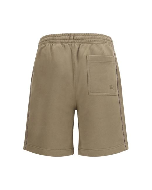 Burberry Multicolor Cotton Shorts With Check Trims Bermuda for men
