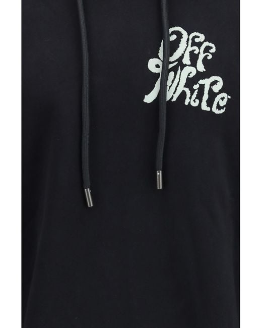 Off-White c/o Virgil Abloh Blue Cotton Hoodie Sweatshirts for men