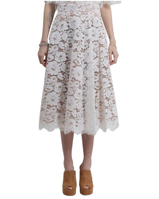 Michael Kors Lace Skirt in White | Lyst
