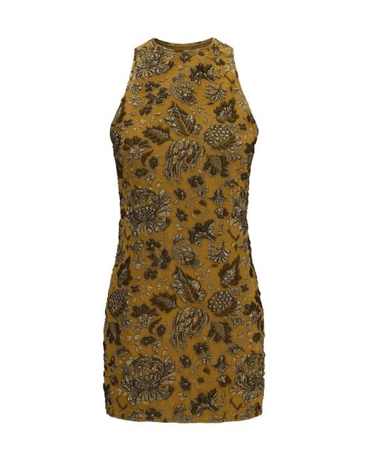 Saint Laurent Green Back-Cross Mini Dress