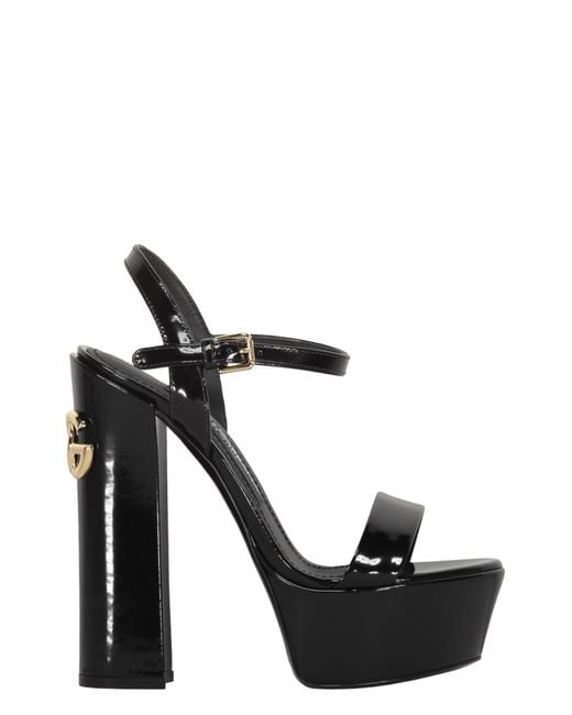 Dolce & Gabbana Black Patent Leather Platform Sandals