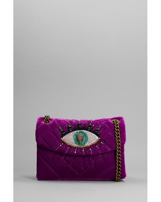 Kurt Geiger Purple Mini Kensington Eye Shoulder Bag In Viola Velvet