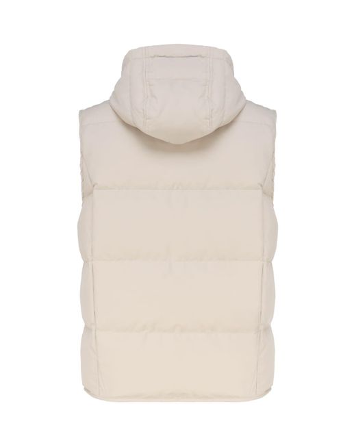 Eleventy Natural Padded Vest With Hood for men