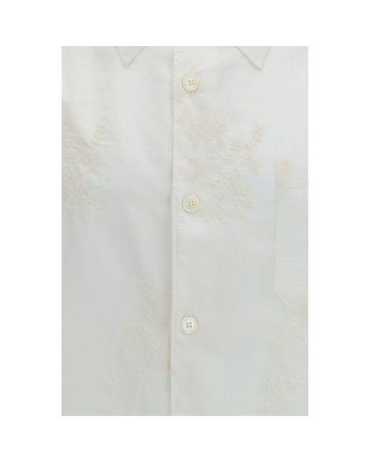 Our Legacy Gray White Cotton Pattern Shirt for men