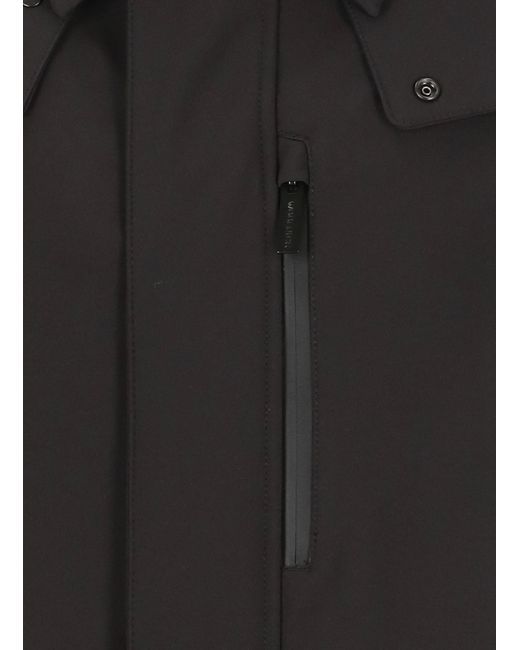 Woolrich Black Barrow Mac Soft Coat for men