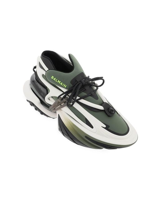 Balmain Green 'Unicorn' Sneakers for men