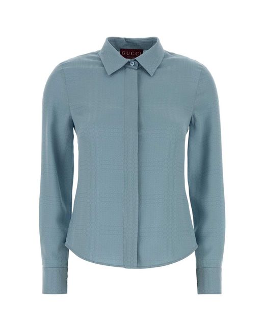 Gucci Blue Light- Silk Shirt
