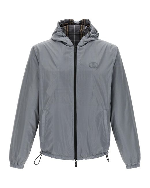 Burberry Gray 'Newport' Reversible Jacket for men
