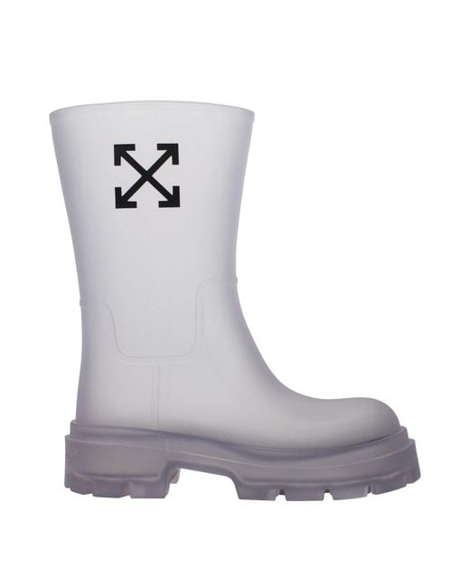 Off-White c/o Virgil Abloh Gray Lug Sole Rain Boot