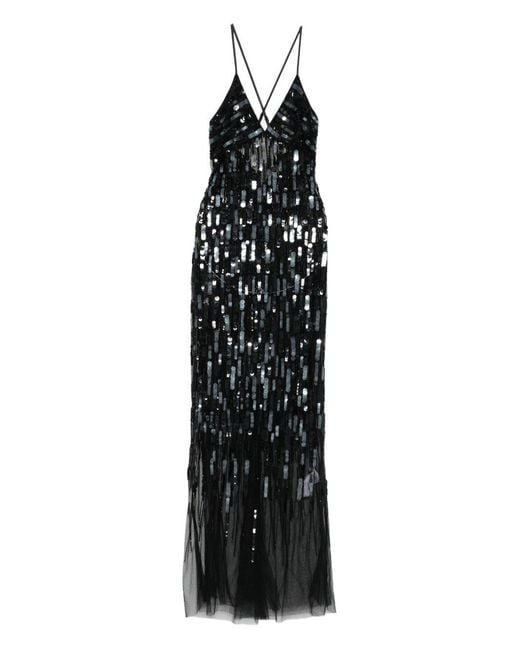 Elisabetta Franchi Black Sequin Embellished Dress