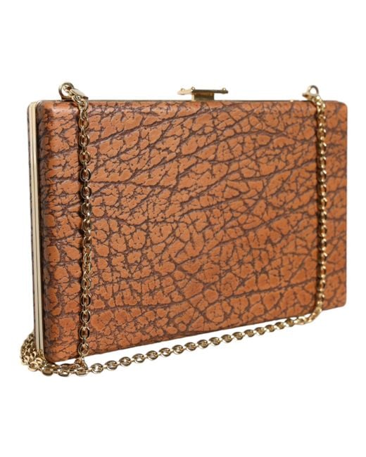 Dolce & Gabbana White Leather Frame Clutch Mini Crossbody Bag