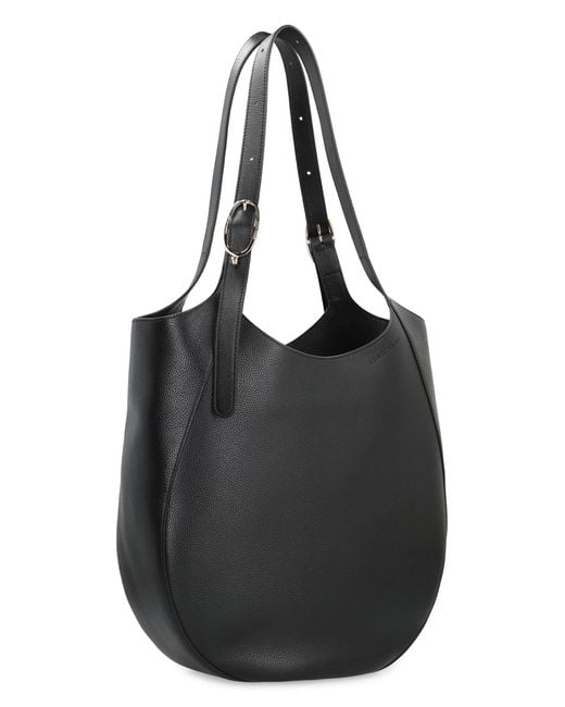 Longchamp Black Tote Bag Le Foulonné Leather Cowhide