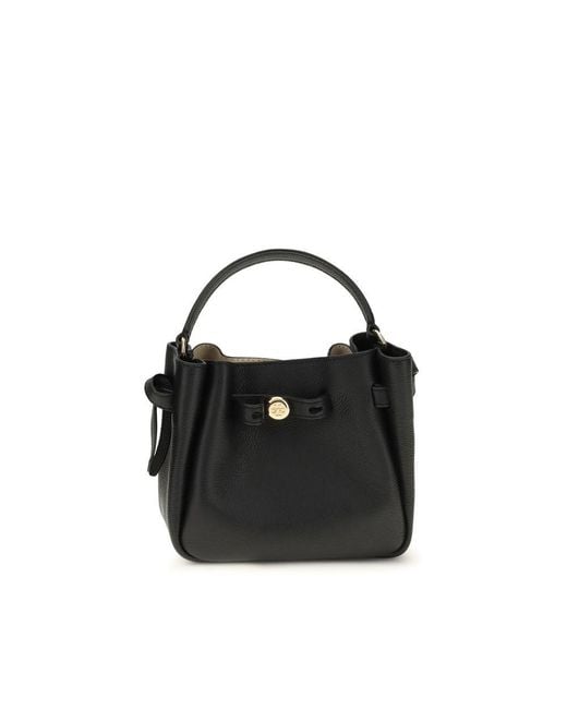 Tory Burch Black Calf Leather Bos Taurus Backet Bag