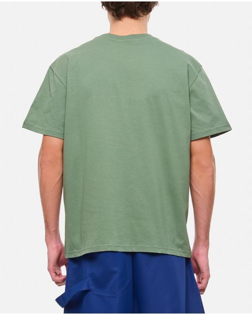 J.W. Anderson Green Logo Embroidery T-Shirt for men