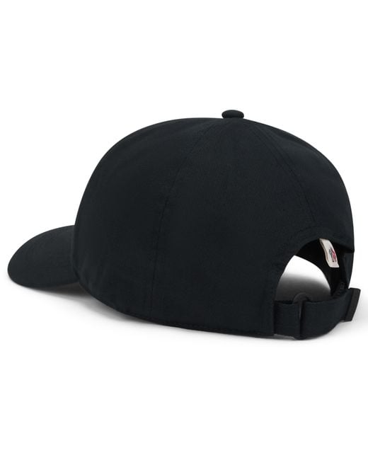 Moncler Black Cotton Cap Hat for men