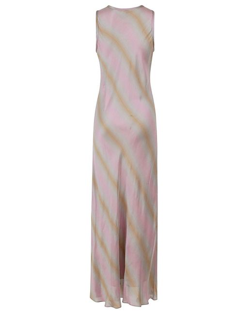 Aspesi Multicolor Sleeveless Striped Maxi Dress