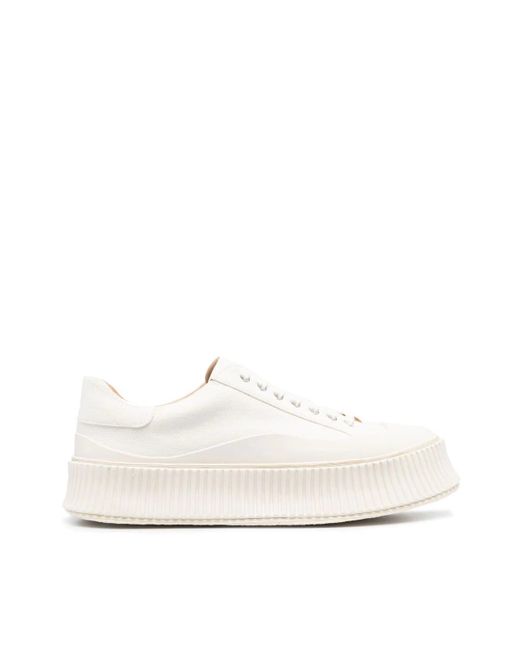 Jil Sander Low Laced Sneakers With Vulcanized Rubber Sole in White for ...