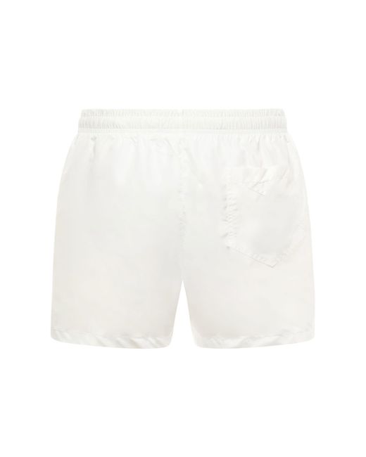 Moschino White Swim Trunks With Logo for men