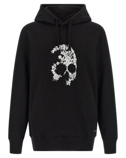 McQueen Blue 'Skull' Hoodie for men