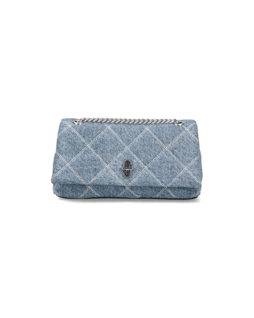 Marc Jacobs Blue The Quilted Dual Chain Denim Crossbody Bag