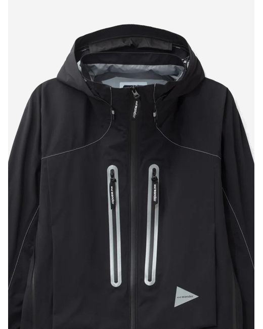 And Wander Black Jacket Pertex Shield Nylon for men