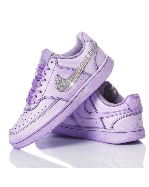 MIMANERA Purple Nike Washed Crystal Customized