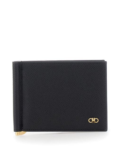 Ferragamo Black Wallet Calf Leather for men