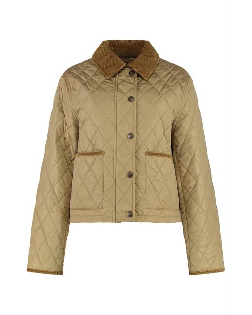 Burberry Natural Quilted Jacket With Snaps Polyamide