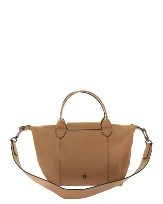 Longchamp Le Pliage Cuir - Top Handle Bag S in Brown | Lyst