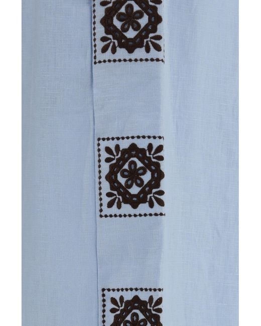ALÉMAIS Blue Grace Pants Linen