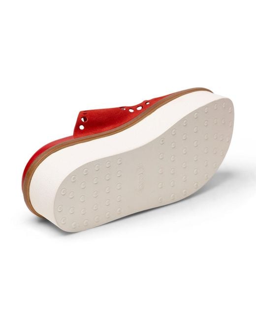 Tod's Red Tods Perforated Buckle Platform Sandals