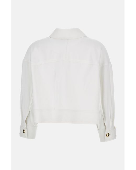 Elisabetta Franchi White Button Relaxed Jacket