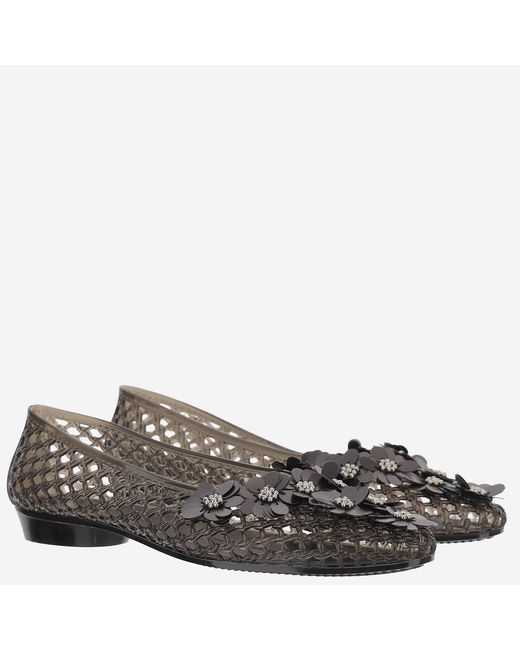 HEAVENLY JELLY Gray Ballerina Flats Transparent Polyvinyl Chloride