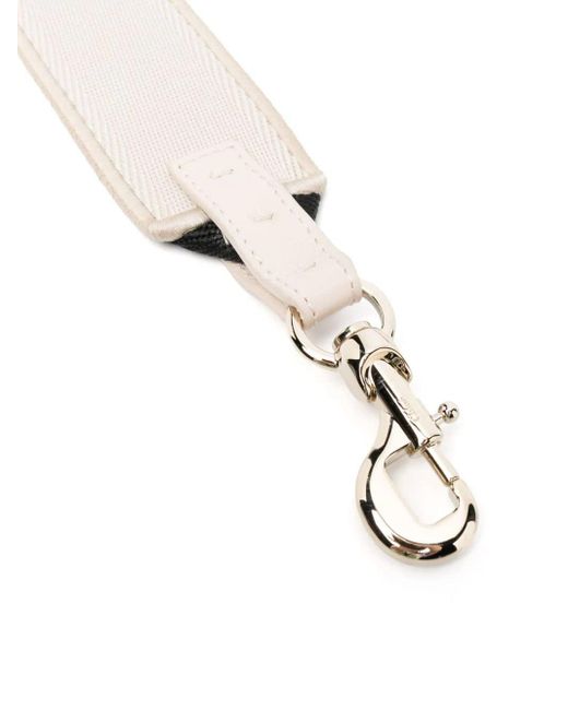 Chloé White And Ivory Canvas Shoulder Strap With Logo