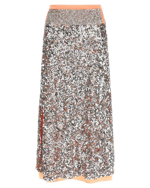 Rabanne Gray Sequin Skirt Polyester