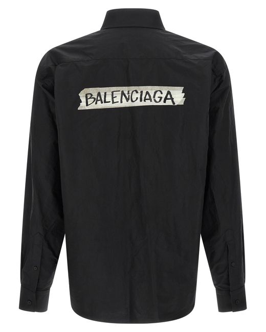 Balenciaga Black 'Masking Tape' Shirt for men