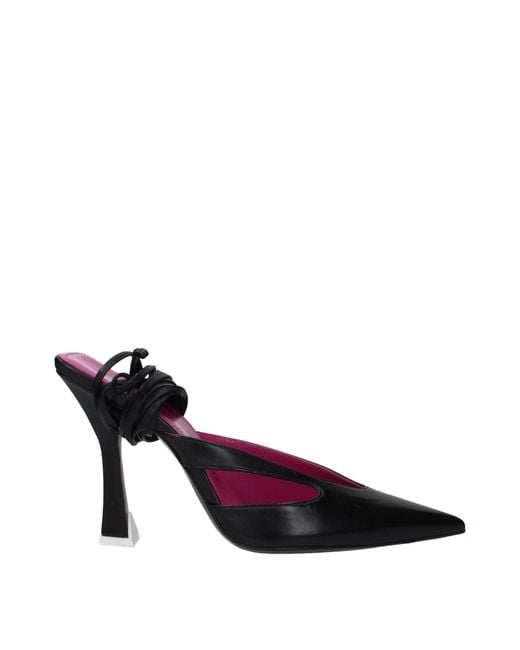 The Attico Purple Black Leather Sandal