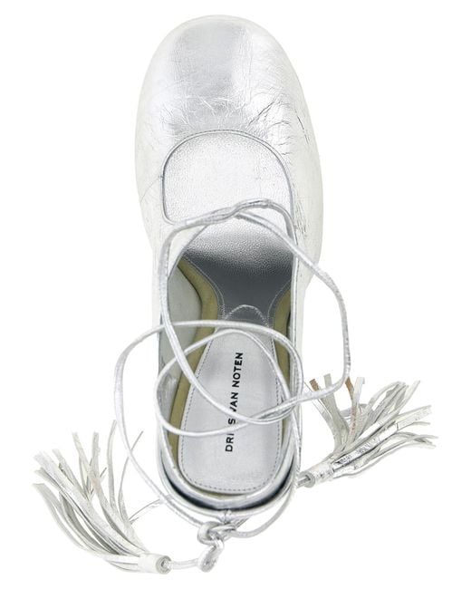 Dries Van Noten White Leather Pumps