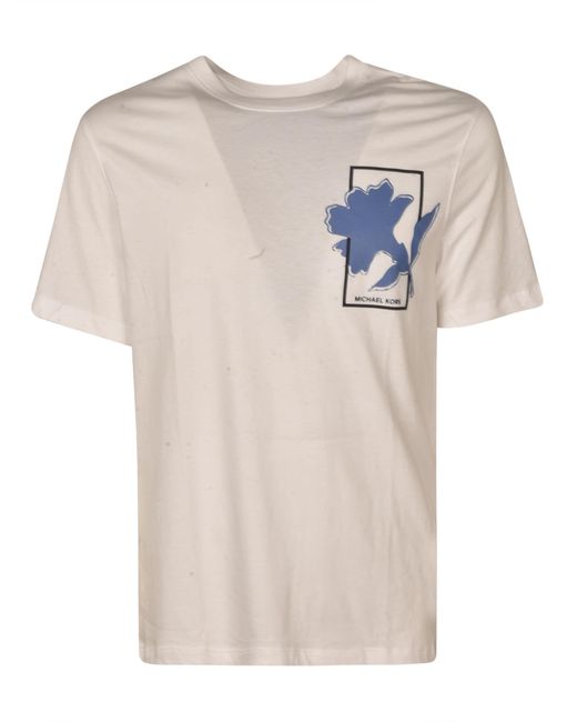 Michael Kors White Logo Printed T-Shirt for men