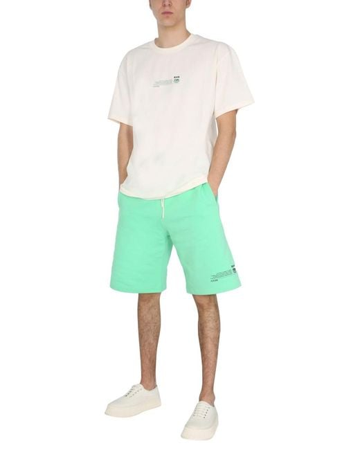 MSGM Green Bermuda Shorts Coo for men