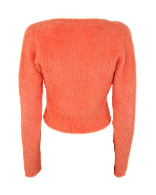 Jacquemus Orange Knit Cardigan: La Maille Neve