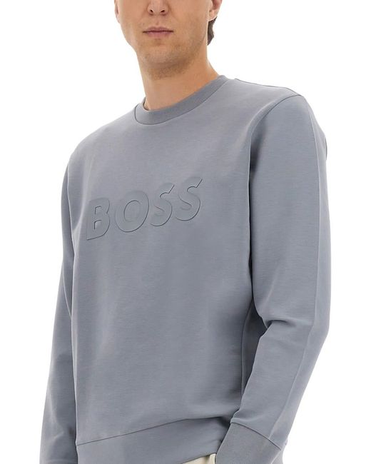 Boss Gray Sweatshirt With Logo for men