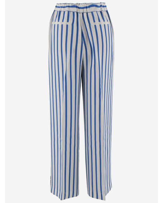 Polo Ralph Lauren Blue Striped Silk Pants