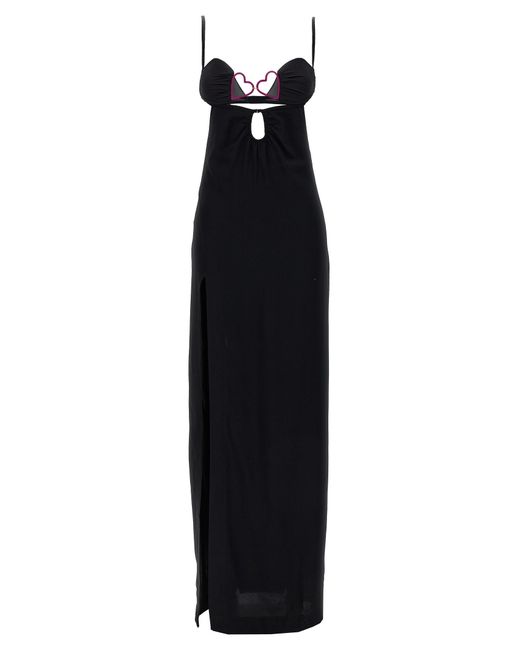 Nensi Dojaka Black 'Heart Bra' Long Dress